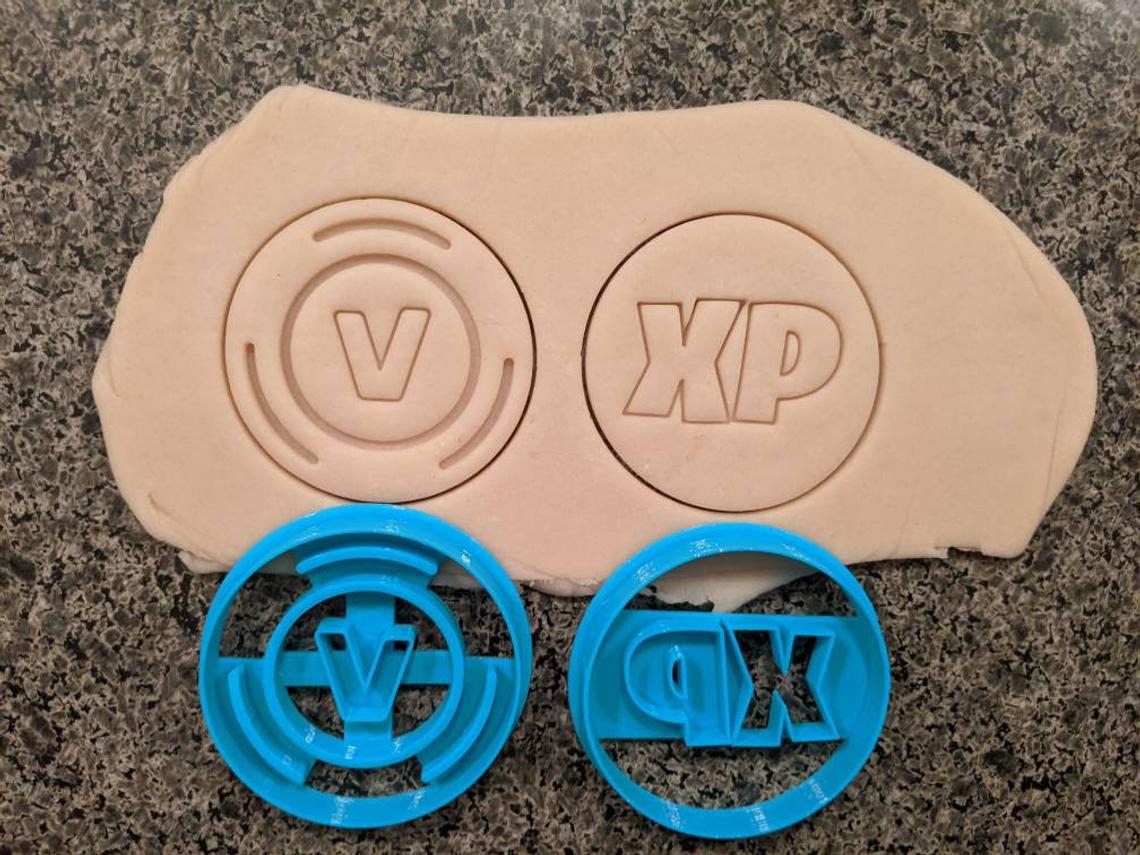 Fortnite V-bucks and coin, Cookie Cutter Stamp, 3in or 4in - Crashpixel