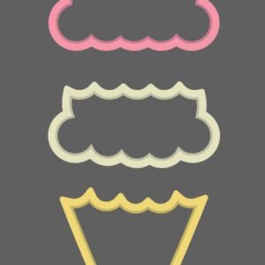 Ice Cream Cone, Cookie Cutter or Embosser Stamp